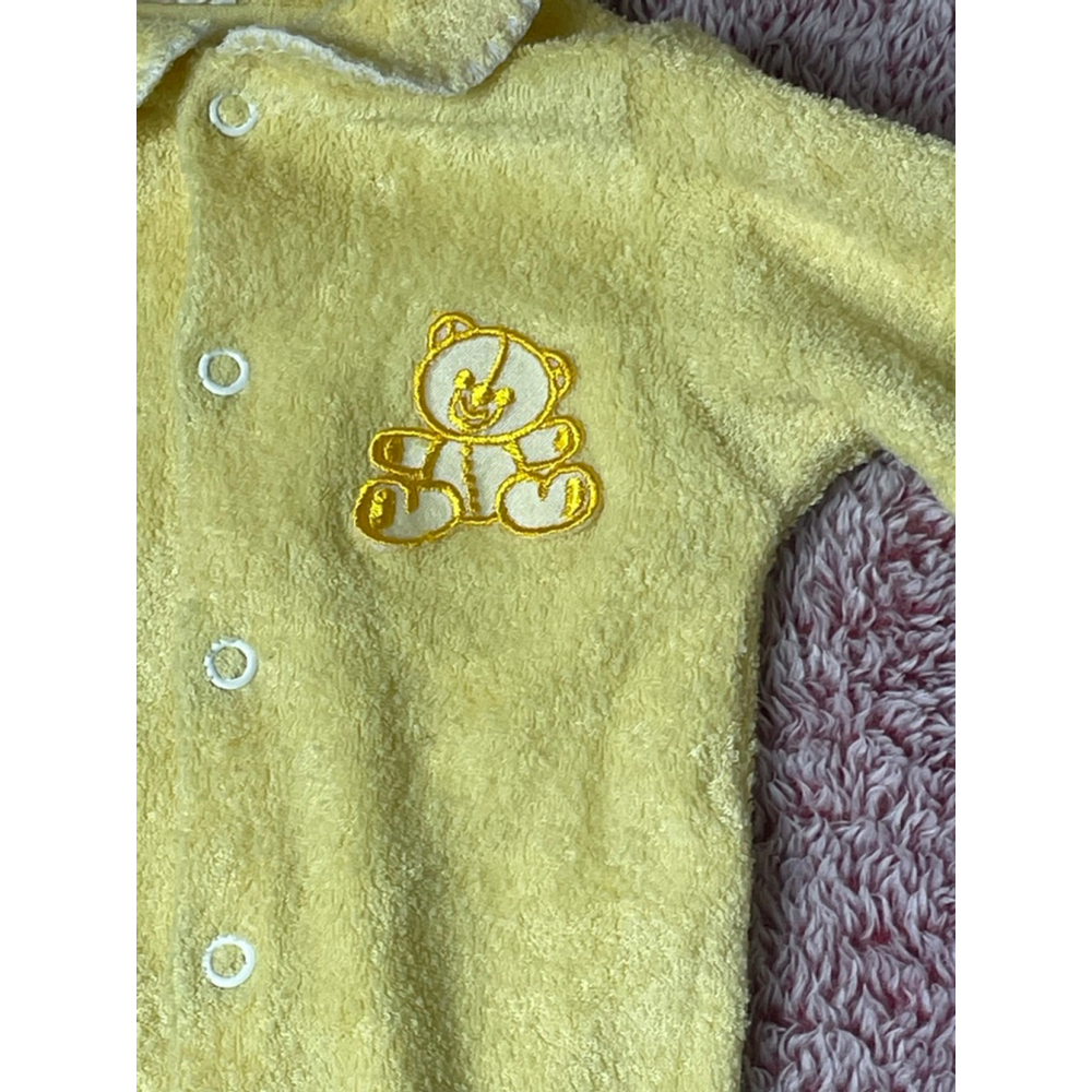 Baby vintage JCPenney toddletime newborn button up sleeper with Bear - Picture 2 of 7